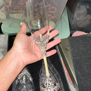 Olivia Riegel champagne flutes with rhinestones